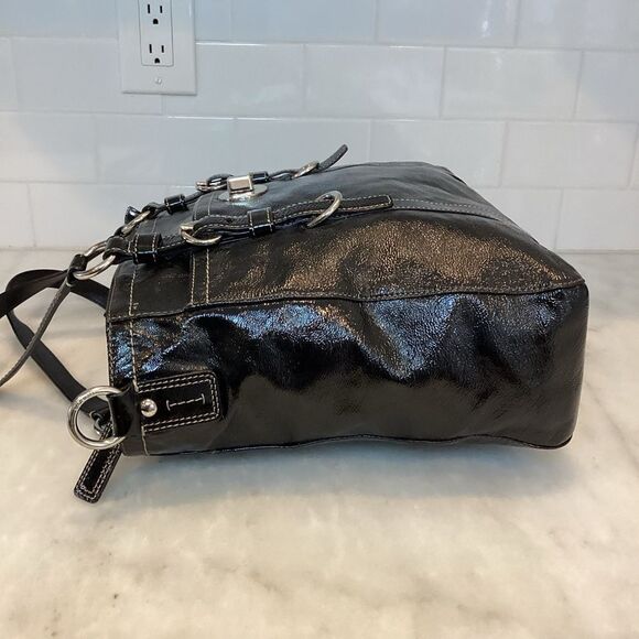 Coach Bag Purse Handbag Chelsea Black Patent Leather Shoulder Bag Pocketbook - Picture 9 of 15